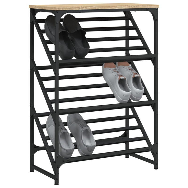 Load image into Gallery viewer, Vidaxl schoenenrek 60x30x85 cm bewerkt hout sonoma eikenkleurig
