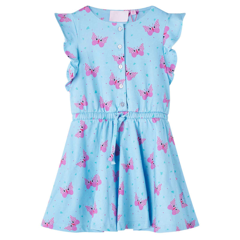 Load image into Gallery viewer, Vidaxl kinderjurk met knopen zonder mouwen 128 blauw
