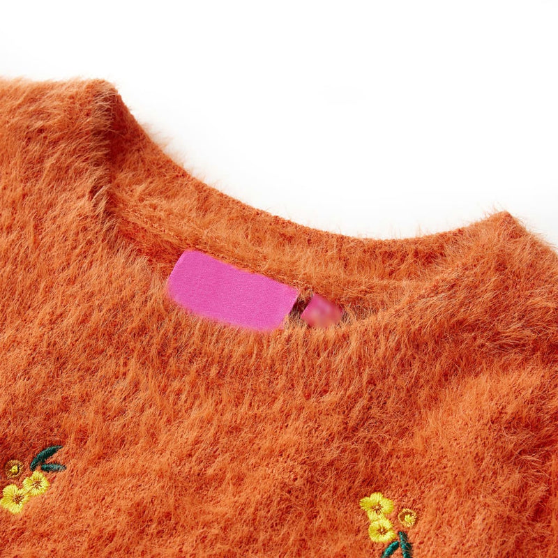 Load image into Gallery viewer, Vidaxl kindertrui gebreid 128 oranjebruin