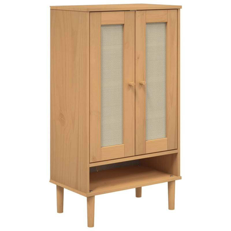 Afbeelding laden in galerijviewer, Vidaxl schoenenkast senja 59,5x35x107 cm rattan look grenenhout bruin