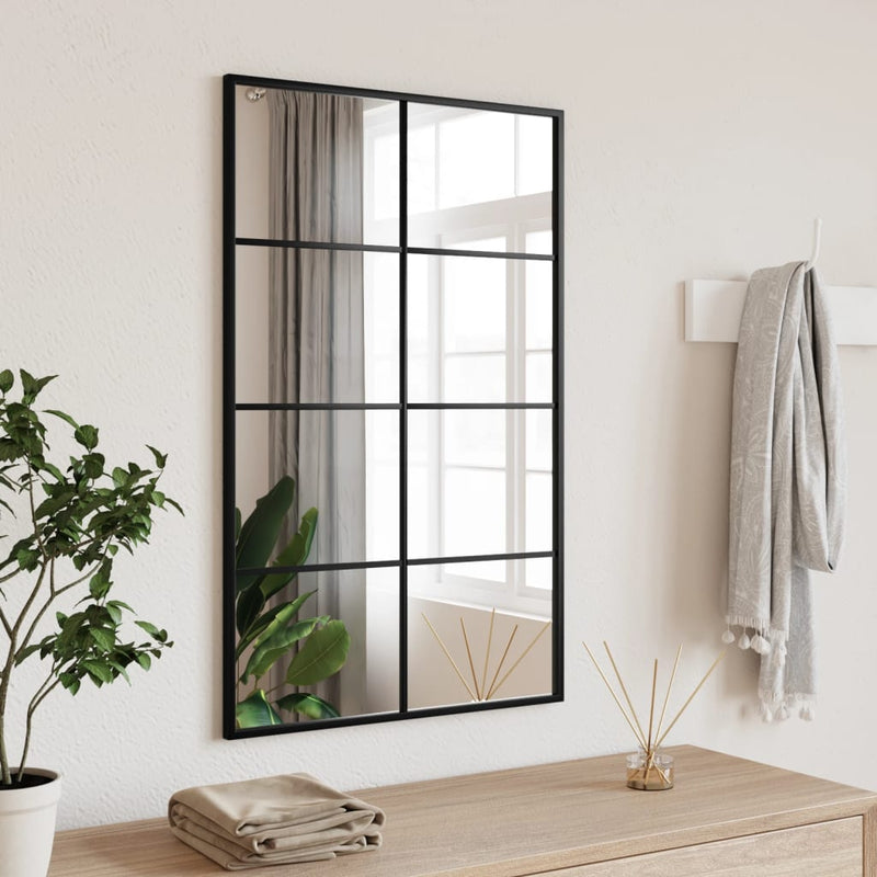 Afbeelding laden in galerijviewer, Vidaxl wandspiegel rechthoekig 50x80 cm ijzer zwart