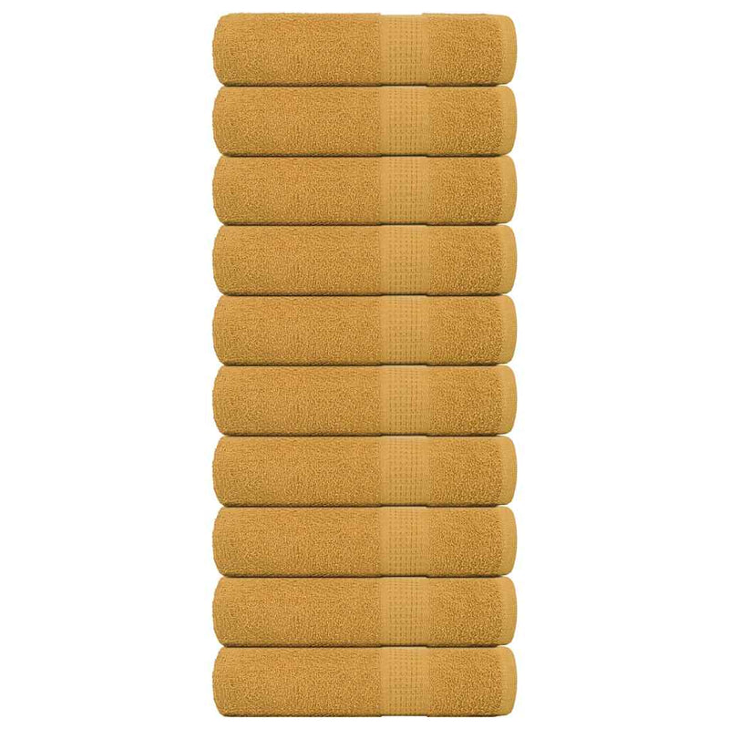 Load image into Gallery viewer, Vidaxl douchehanddoeken frogn 10 st 70x140 cm 360 g m² goud