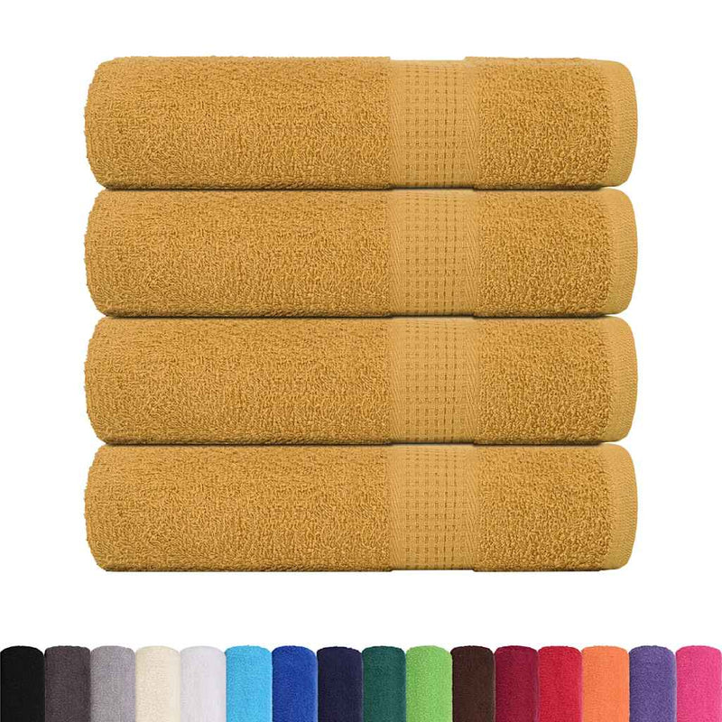 Load image into Gallery viewer, Vidaxl badhanddoeken frogn 4 st 100x150 cm 360 g m² goud