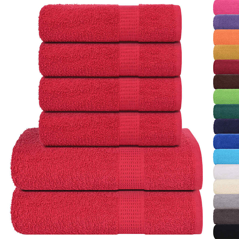Load image into Gallery viewer, Vidaxl 6-delige handdoekenset frogn 360 g m² rood