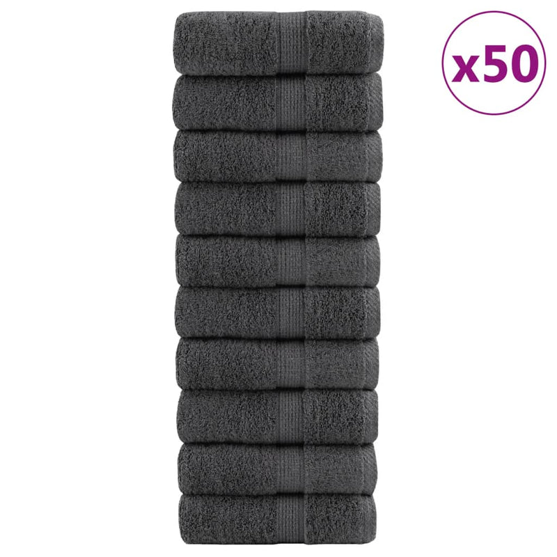 Load image into Gallery viewer, Vidaxl premium washandjes solund 50 stuks antraciet 30x30cm 600 g m²
