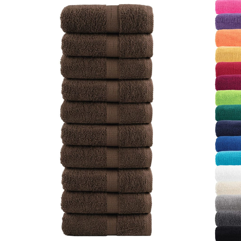 Chargez l'image dans la visionneuse de la galerie, Vidaxl premium washandjes solund 10 stuks bruin 30x30 cm 600 g m²