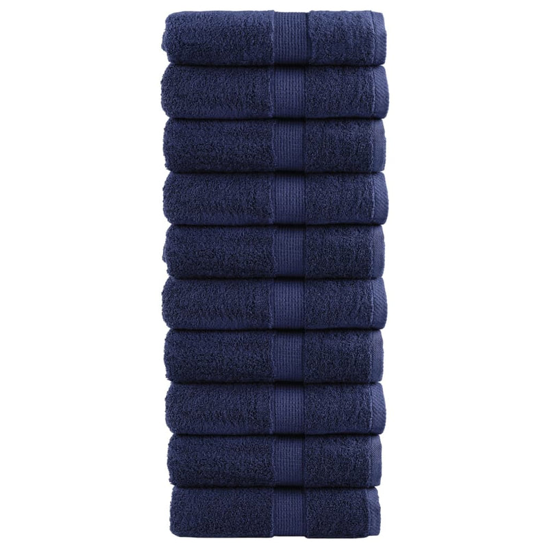 Load image into Gallery viewer, Vidaxl premium washandjes solund 10 stuks marineblauw 30x30 cm 600 g m²