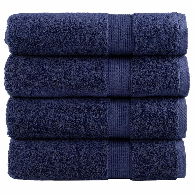 Load image into Gallery viewer, Vidaxl badhanddoeken solund 4 st 600 g m² 70x140 cm marineblauw