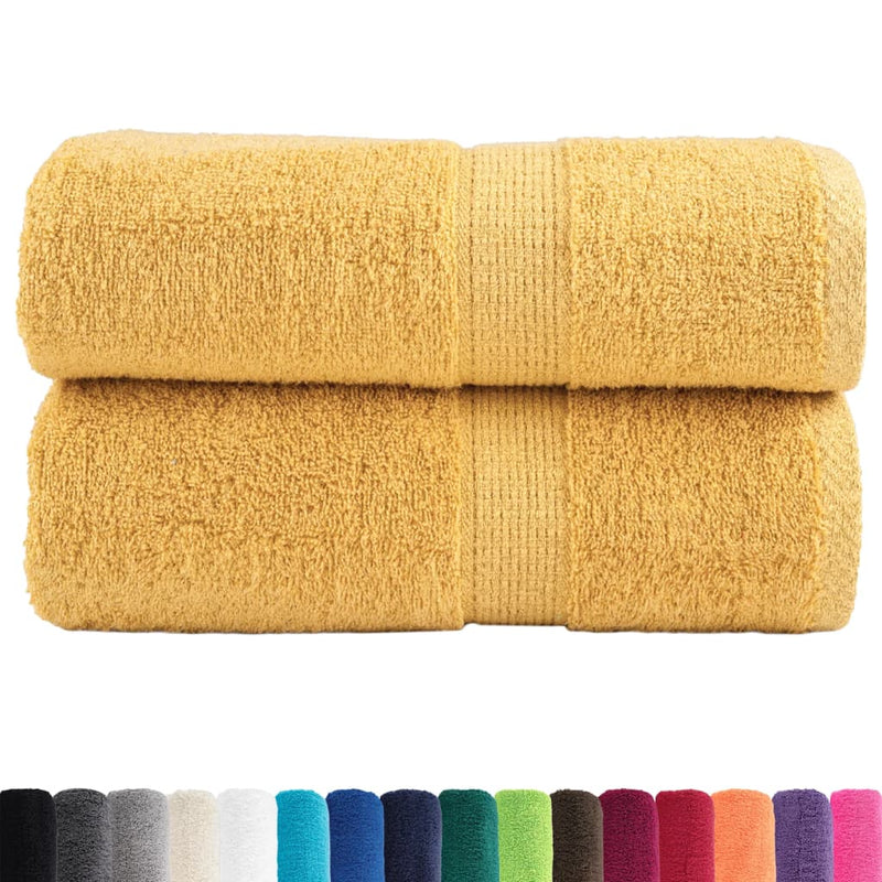 Afbeelding laden in galerijviewer, Vidaxl premium washandjes solund 2 stuks goud 30x30cm 600 g m²