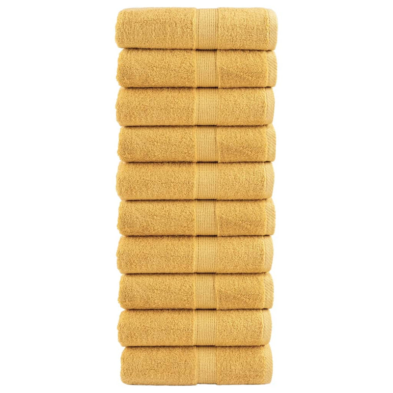 ギャラリービューアに画像をロードする, Vidaxl premium washandjes solund 10 stuks goud 30x30cm 600 g m²