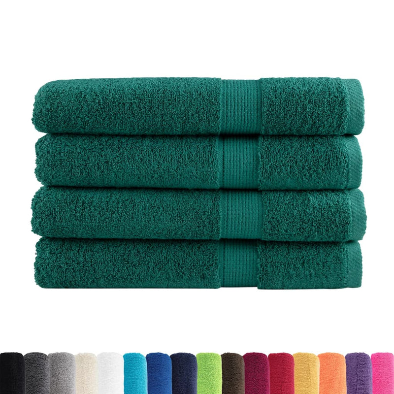 ギャラリービューアに画像をロードする, Vidaxl handdoeken solund 4 st 600 g m² 100x200 cm groen