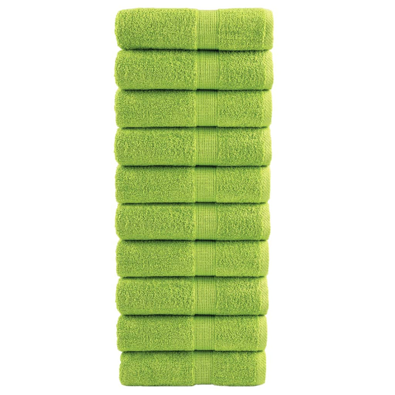 Load image into Gallery viewer, Vidaxl premium washandjes solund 10 stuks appelgroen 30x30 cm 600 g m²