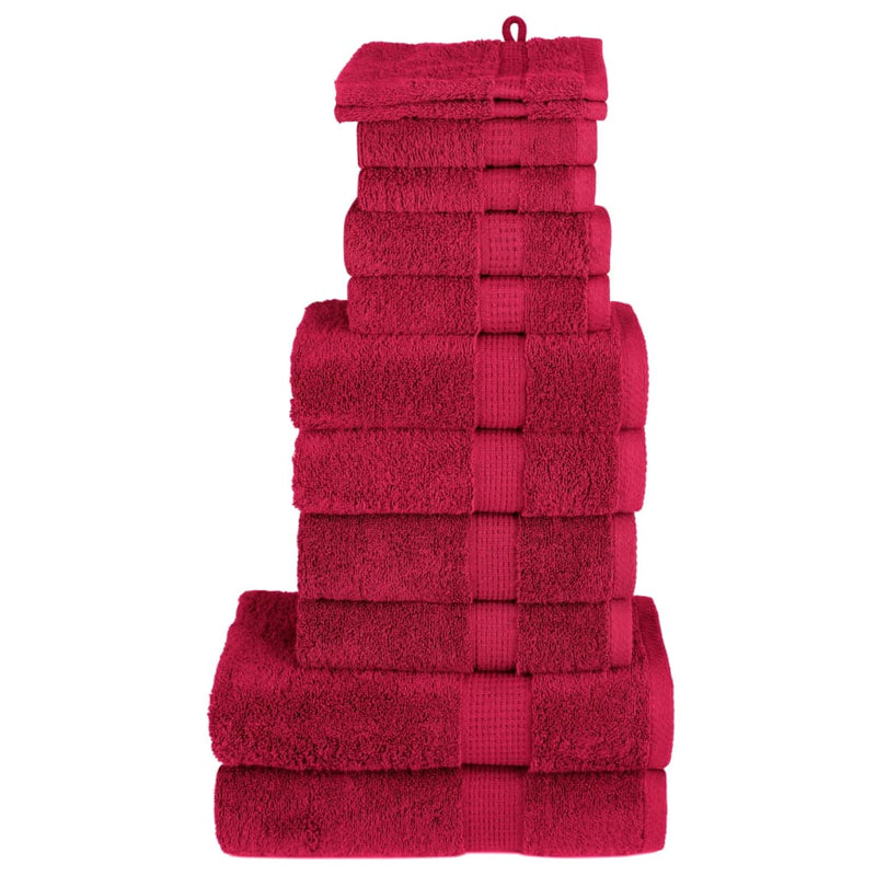 Load image into Gallery viewer, Vidaxl 12-delige handdoekenset solund 600 g m² rood
