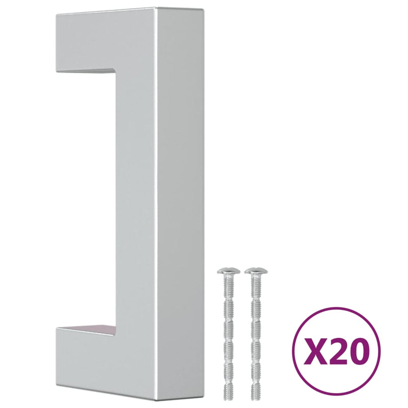 Load image into Gallery viewer, Vidaxl handvatten 20 st 64 mm roestvrij staal zilverkleurig