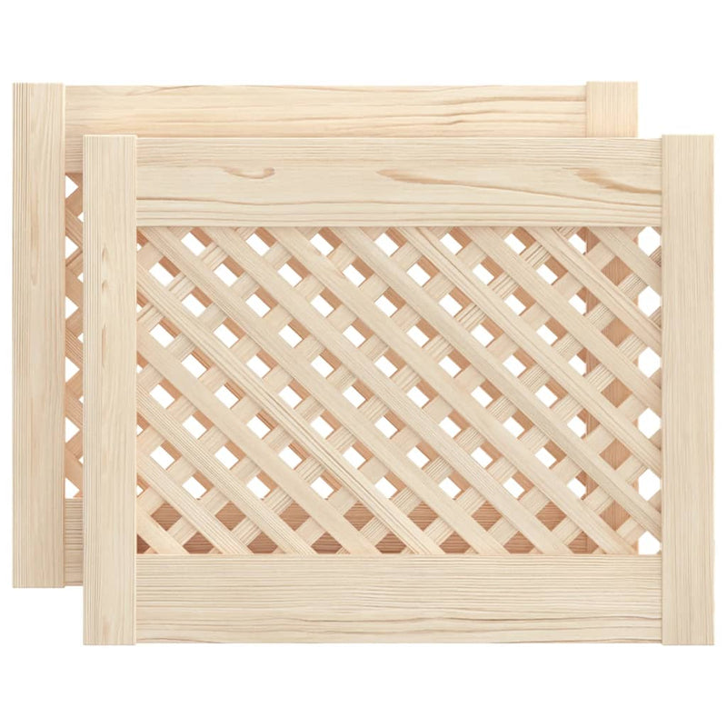 Load image into Gallery viewer, Vidaxl kastdeuren met latwerk 2 st 49,5x39,5 cm massief grenenhout