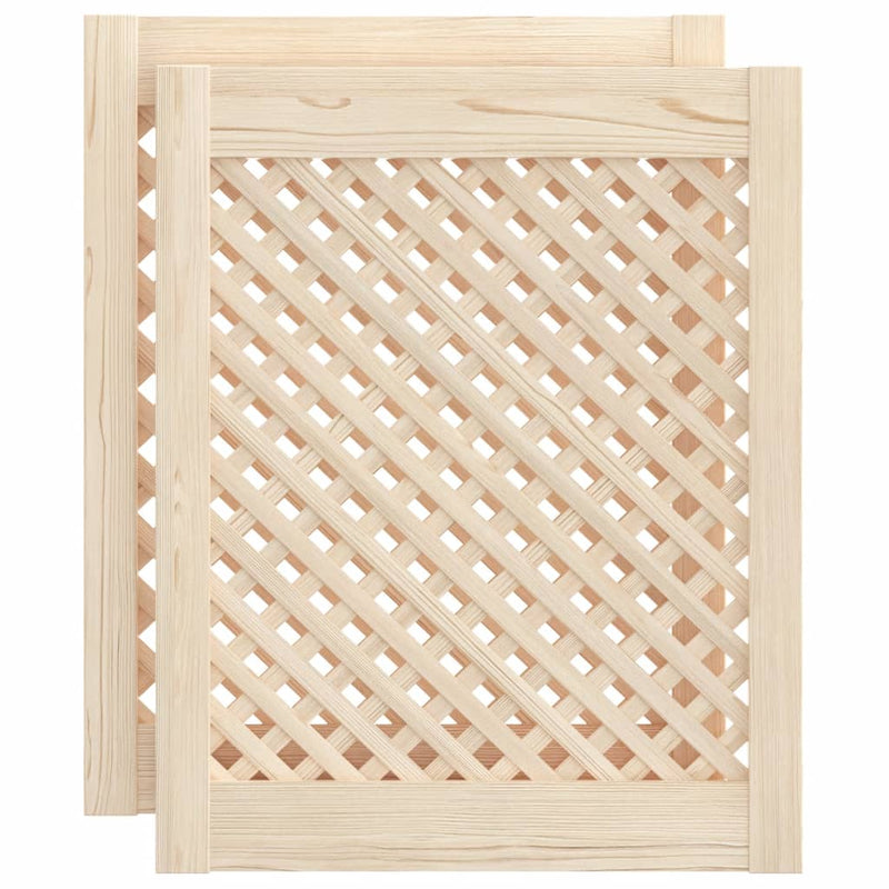 Load image into Gallery viewer, Vidaxl kastdeuren met latwerk 2 st 49,5x61,5 cm massief grenenhout