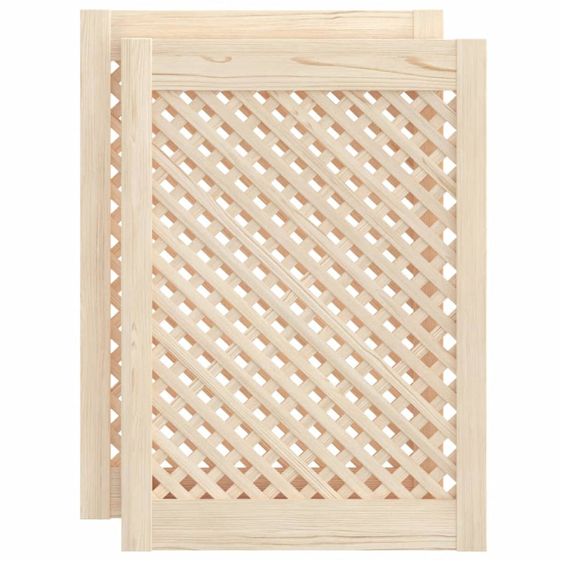 Load image into Gallery viewer, Vidaxl kastdeuren met latwerk 2 st 49,5x69 cm massief grenenhout