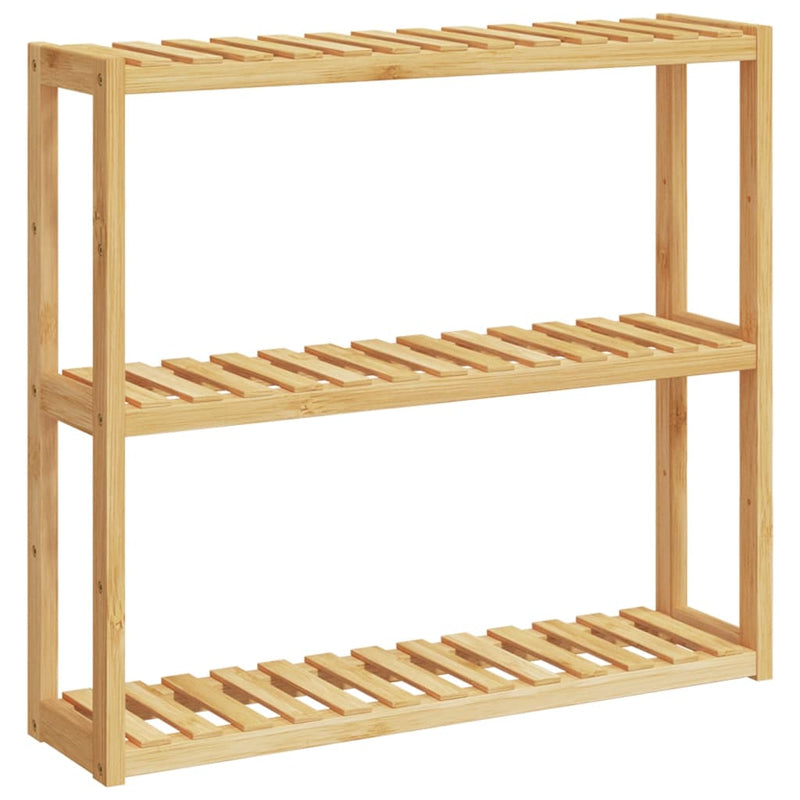 Afbeelding laden in galerijviewer, Vidaxl badkamerrek 3-laags wandmontage 60x15x54 cm bamboe