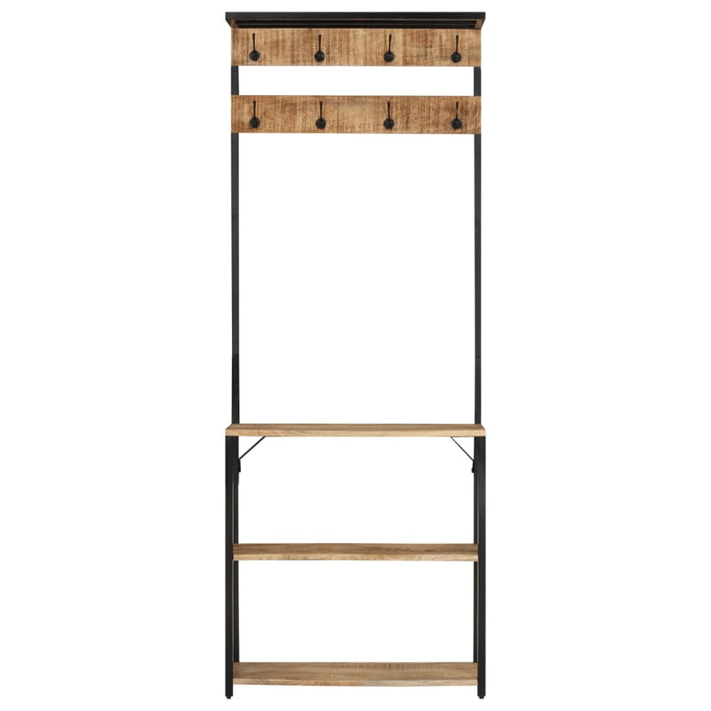 Load image into Gallery viewer, Vidaxl kapstok met schoenenrek 68x30x182 cm massief ruw mangohout