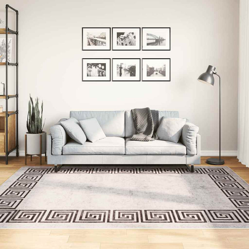 Load image into Gallery viewer, Vidaxl vloerkleed wasbaar anti-slip 150x230 cm wit en zwart