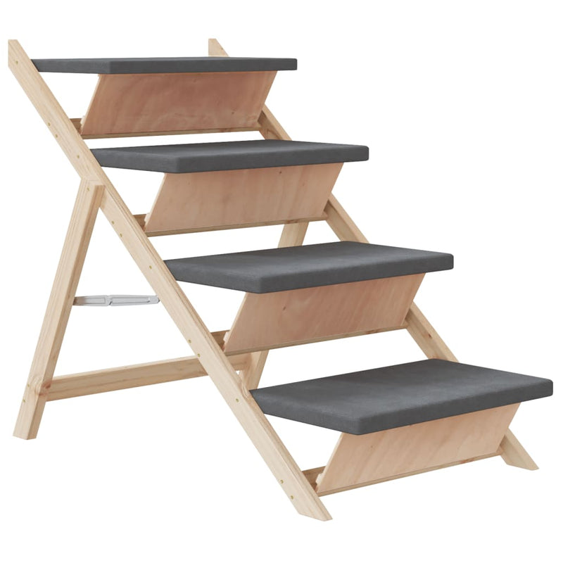 Load image into Gallery viewer, Vidaxl hondentrap 105x47 cm massief vurenhout grijs