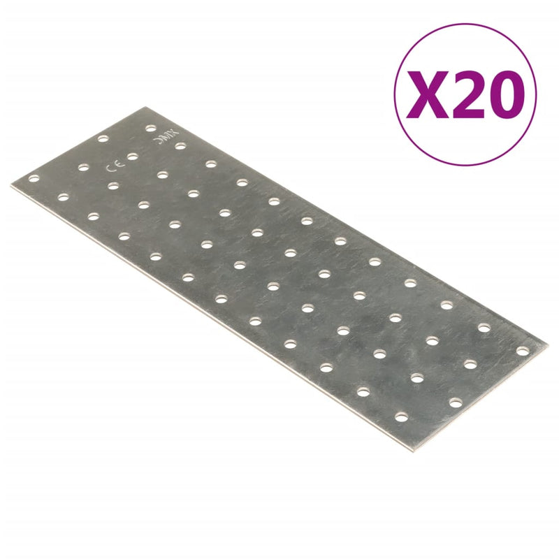 Load image into Gallery viewer, Vidaxl platen geperforeerd 20 st 2 mm 240x80 mm gegalvaniseerd staal