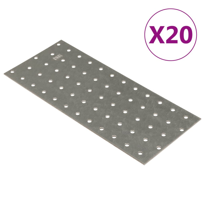 Afbeelding laden in galerijviewer, Vidaxl platen geperforeerd 20 st 2 mm 240x100 mm gegalvaniseerd staal