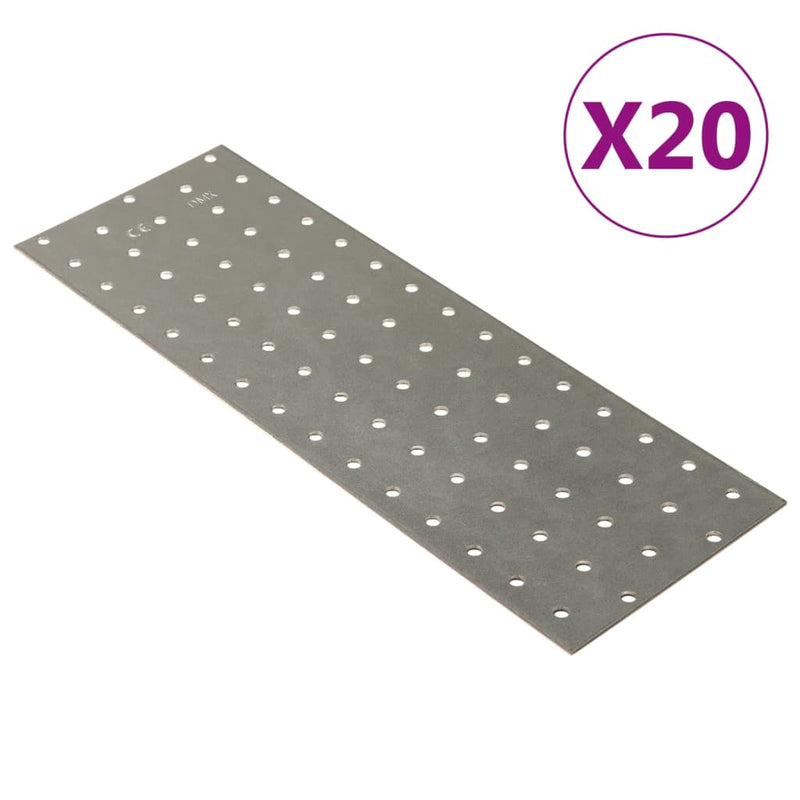Load image into Gallery viewer, VidaXL Platen geperforeerd 20 st 2 mm 300x100 mm gegalvaniseerd staal