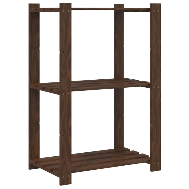 Load image into Gallery viewer, Vidaxl opbergrek 3-laags 60x38x90 cm massief grenenhout bruin