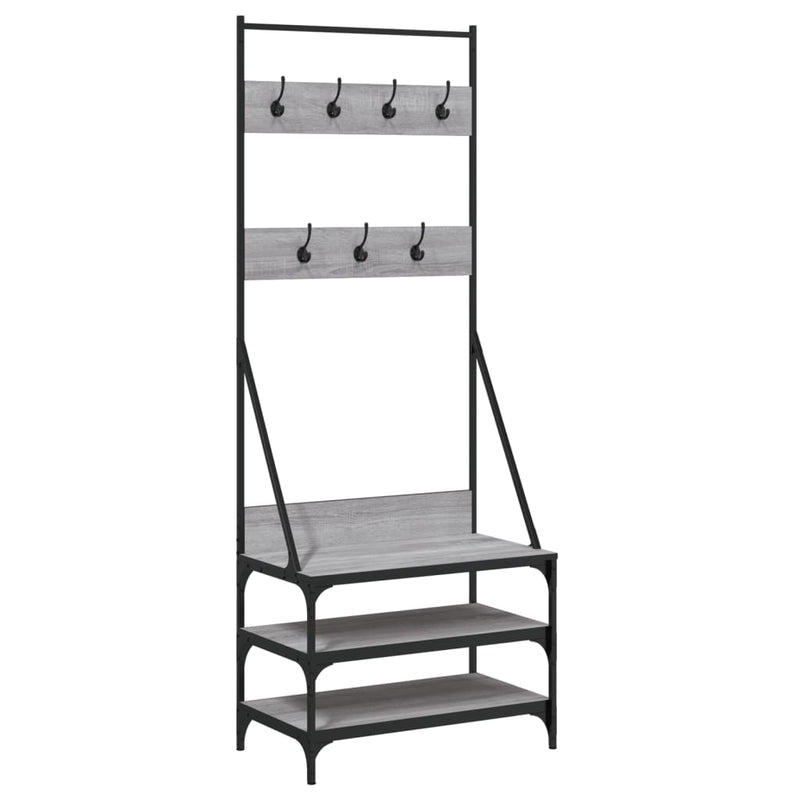 Load image into Gallery viewer, VidaXL Kledingrek met schoenenrek 70x40x184 cm grijs sonoma eikenkleur
