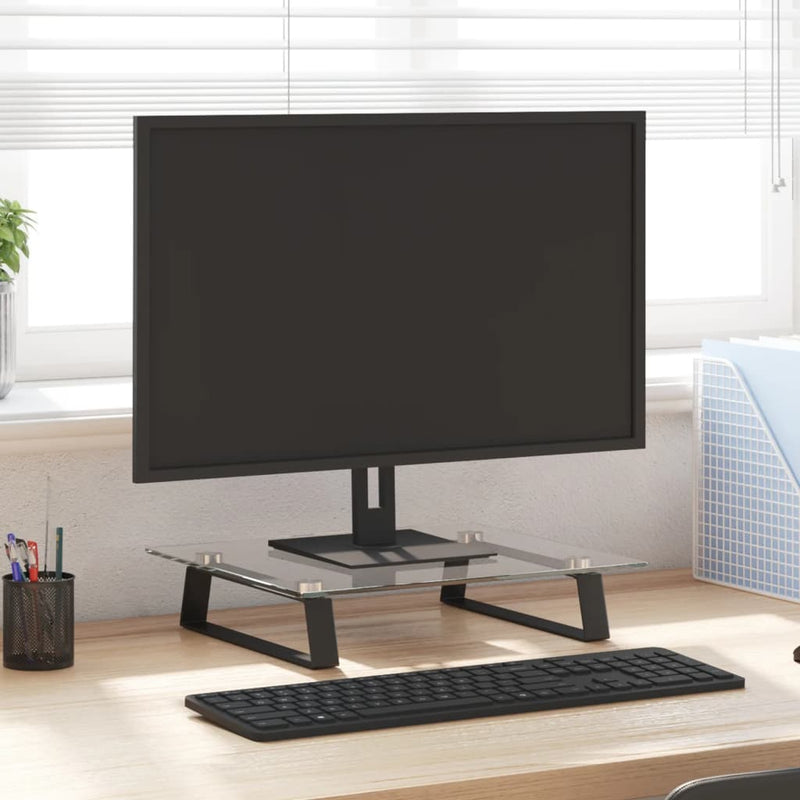 Load image into Gallery viewer, Vidaxl monitorstandaard 40x35x8 cm gehard glas en metaal zwart