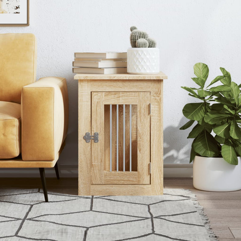 Cargue la imagen en el visor de la galería, Vidaxl hondenbench 45x62x59 cm bewerkt hout sonoma eikenkleurig