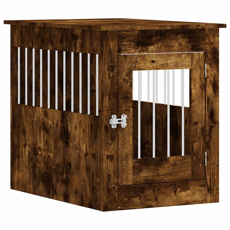 Load image into Gallery viewer, Vidaxl hondenbench 55 x 80 x 68 cm bewerkt hout gerookt eikenkleurig