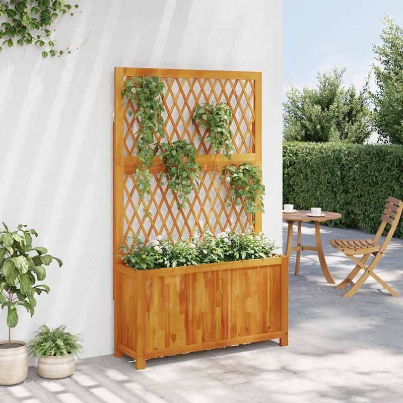 ギャラリービューアに画像をロードする, Vidaxl plantenbak met latwerk 100x32x165 cm massief acaciahout