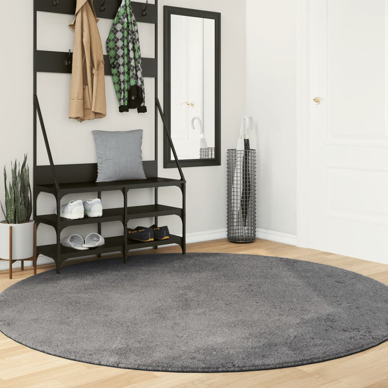 Load image into Gallery viewer, Vidaxl vloerkleed huarte laagpolig zacht wasbaar ø 200 cm antraciet