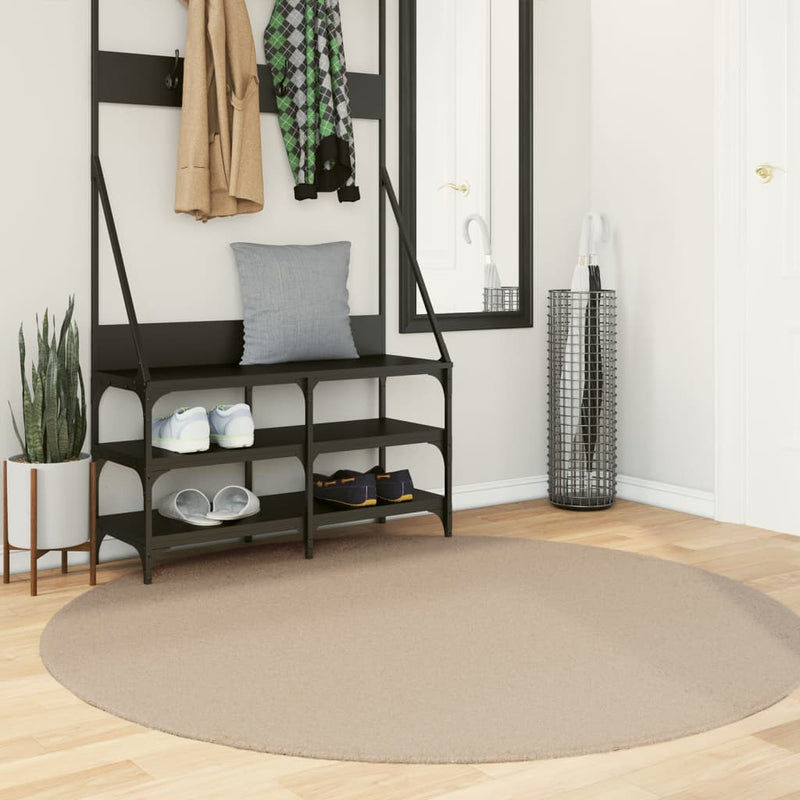 Load image into Gallery viewer, Vidaxl vloerkleed huarte laagpolig zacht wasbaar ø 160 cm zandkleurig
