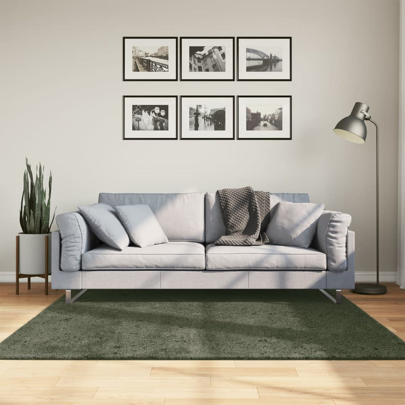 Afbeelding laden in galerijviewer, Vidaxl vloerkleed huarte laagpolig zacht wasbaar 160x160 cm bosgroen