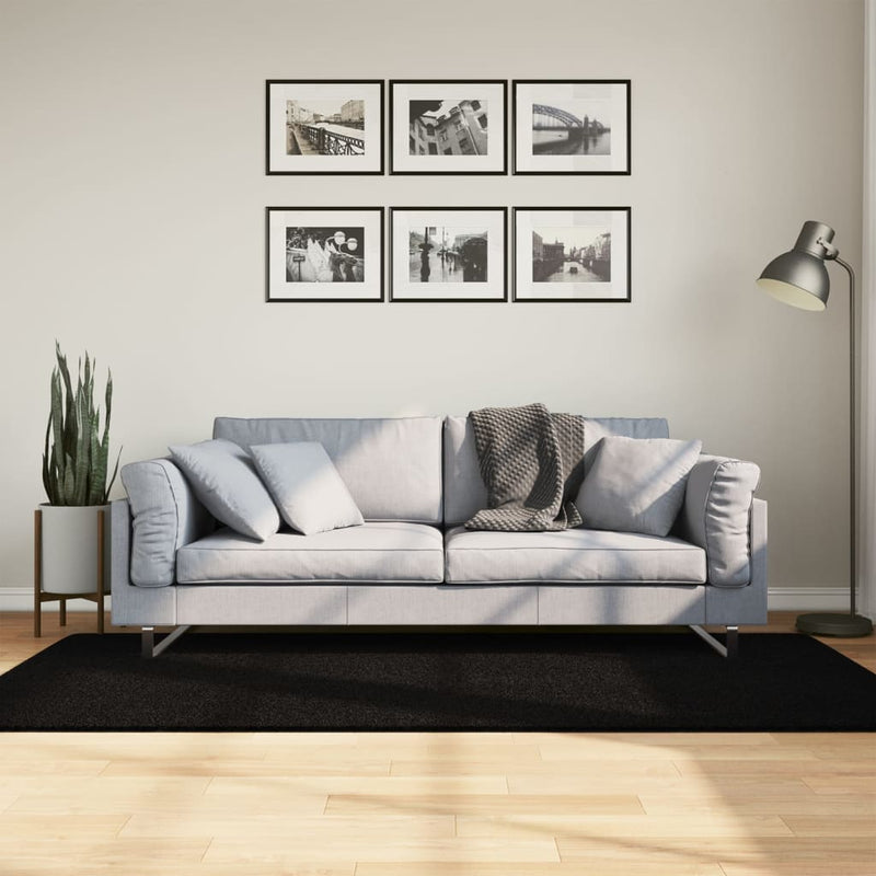 Load image into Gallery viewer, Vidaxl vloerkleed huarte laagpolig zacht wasbaar 100x200 cm zwart