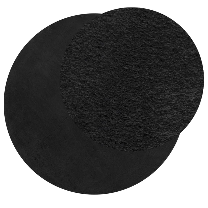 Load image into Gallery viewer, Vidaxl vloerkleed huarte laagpolig zacht wasbaar ø 80 cm zwart