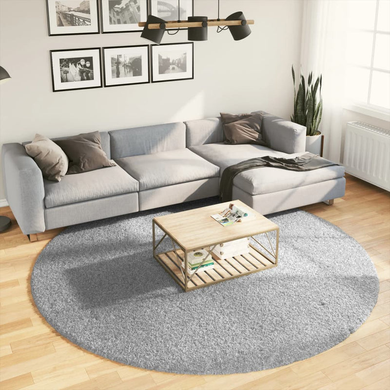 Load image into Gallery viewer, Vidaxl vloerkleed pamplona shaggy hoogpolig modern ø 240 cm grijs