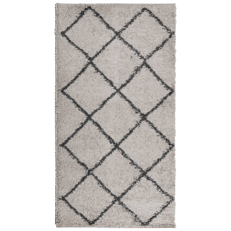Load image into Gallery viewer, Vidaxl vloerkleed pamplona shaggy hoogpolig 80x150 cm beige antraciet