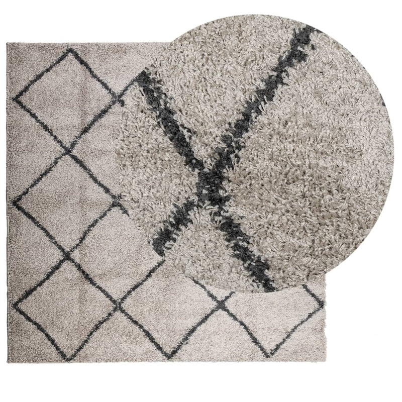 Load image into Gallery viewer, Vidaxl vloerkleed pamplona shaggy hoogpolig 120x120 cm beige antraciet