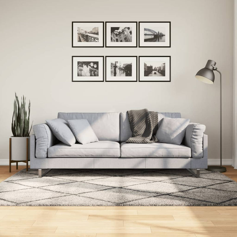 Load image into Gallery viewer, Vidaxl vloerkleed pamplona shaggy hoogpolig 140x200 cm beige antraciet