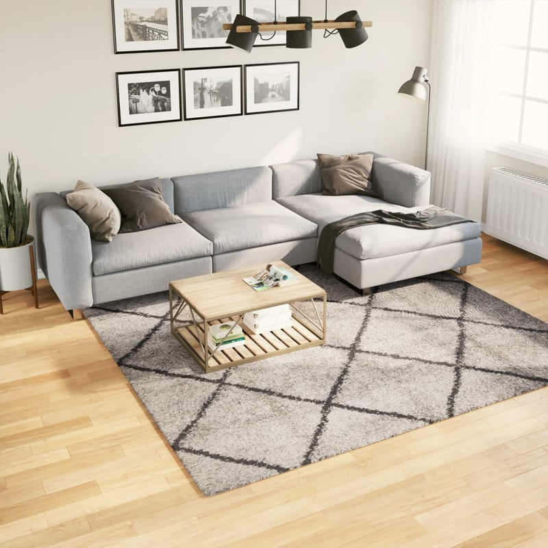 Load image into Gallery viewer, Vidaxl vloerkleed pamplona shaggy hoogpolig 240x240 cm beige antraciet