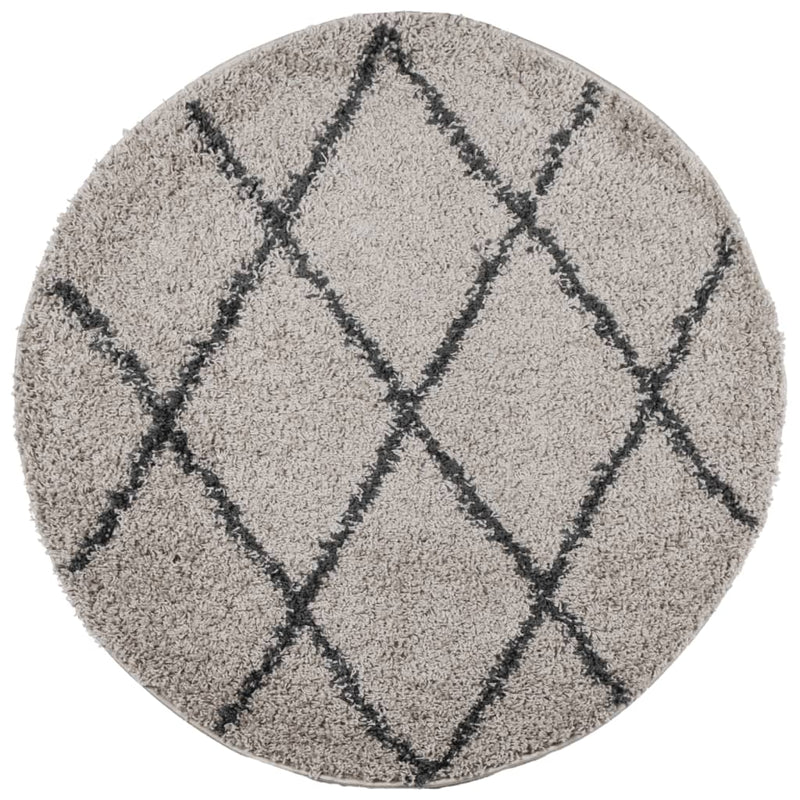 Load image into Gallery viewer, Vidaxl vloerkleed pamplona shaggy hoogpolig ø 160 cm beige antraciet
