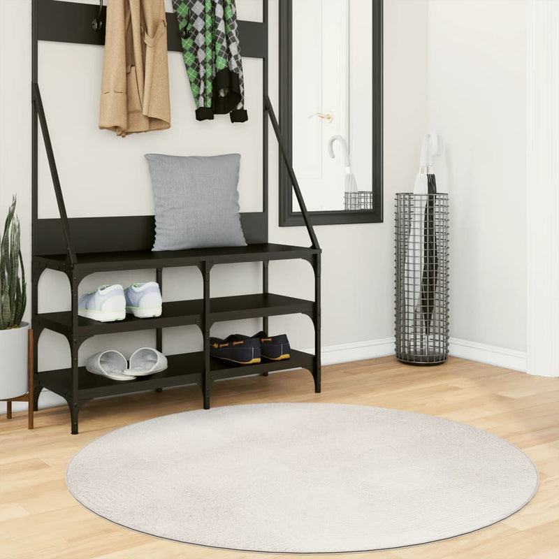 Load image into Gallery viewer, Vidaxl vloerkleed iza laagpolig scandinavisch ø 120 cm crèmekleurig