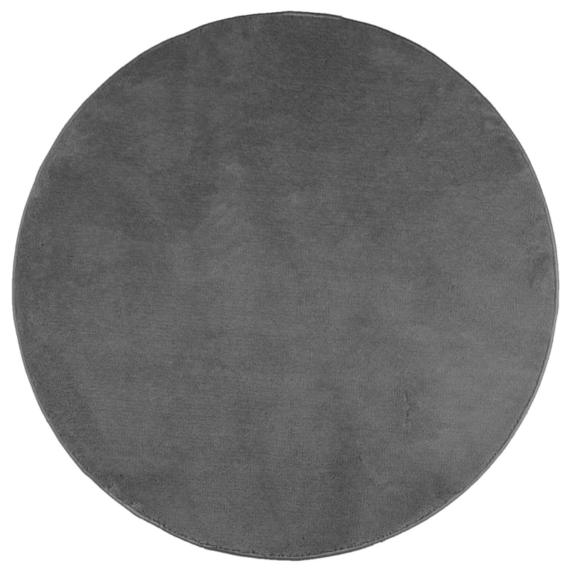 Load image into Gallery viewer, Vidaxl vloerkleed oviedo laagpolig ø 120 cm antracietkleurig