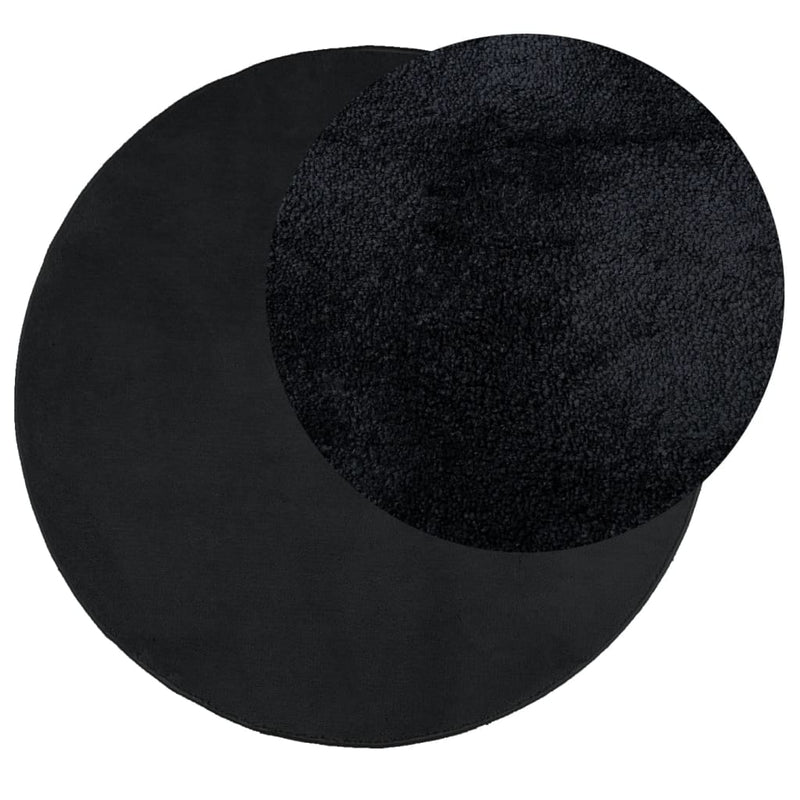 Load image into Gallery viewer, Vidaxl vloerkleed oviedo laagpolig ø 160 cm zwart