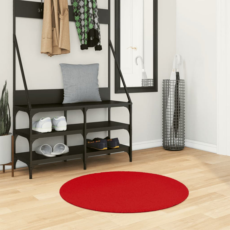 Load image into Gallery viewer, VidaXL Vloerkleed OVIEDO laagpolig Ø 80 cm rood