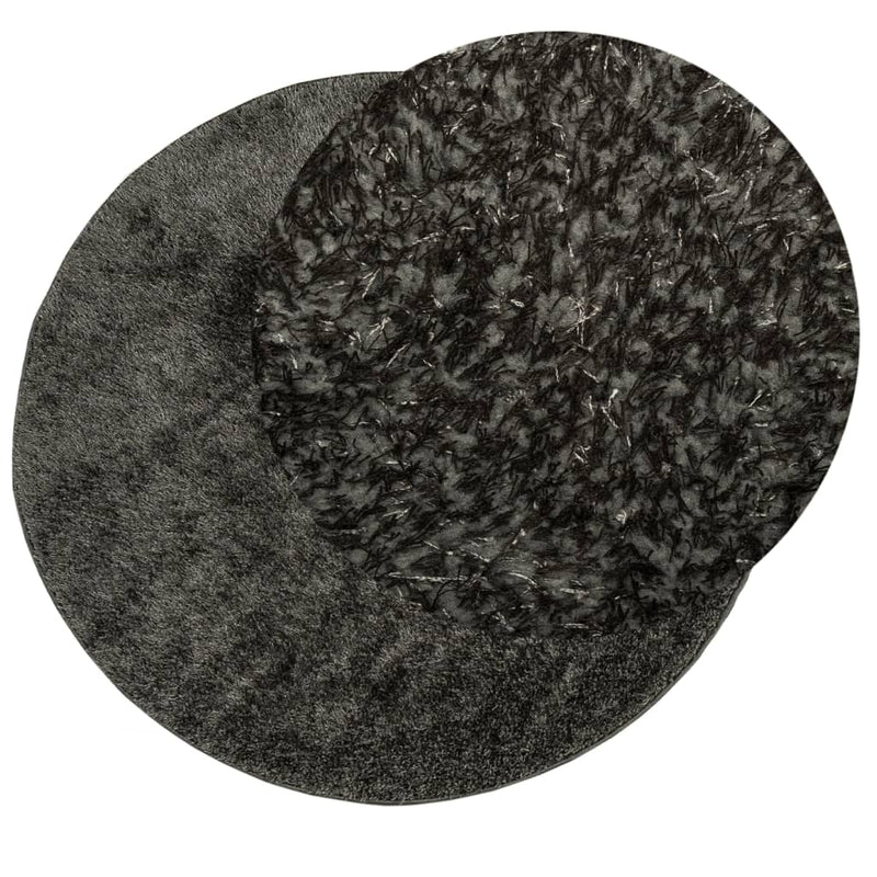 Load image into Gallery viewer, Vidaxl vloerkleed istan hoogpolig glanzend ø 120 cm asntracietkleurig